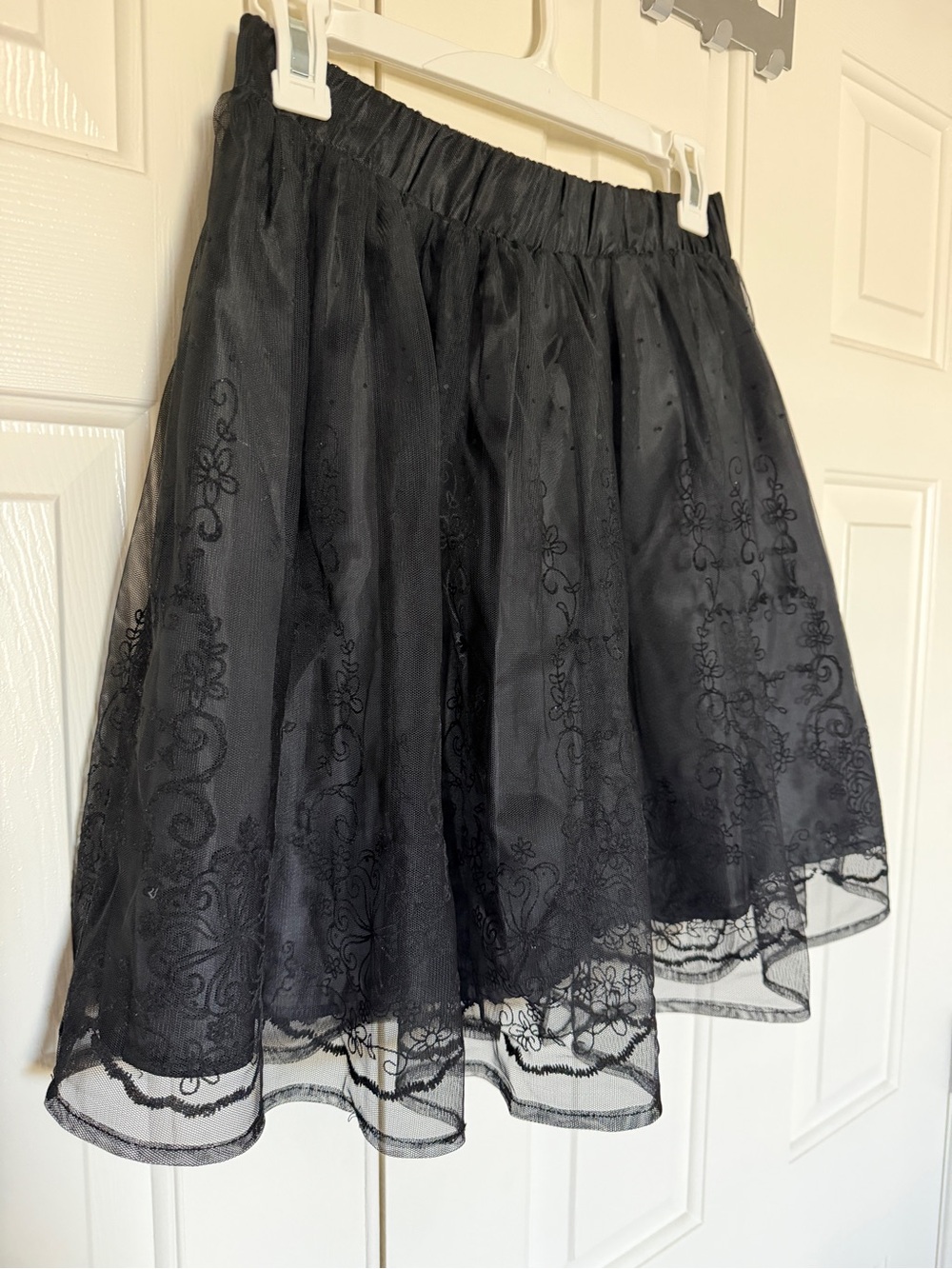 Mimi Chica Black Lace Overlay Circle Skirt